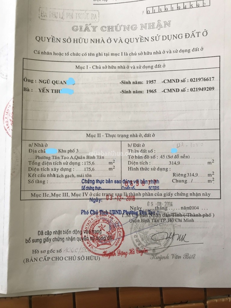 CC Bán nhà đường Trần Thanh Mại, P. Tân Tạo A, Q. Bình Tân, Tp. HCM