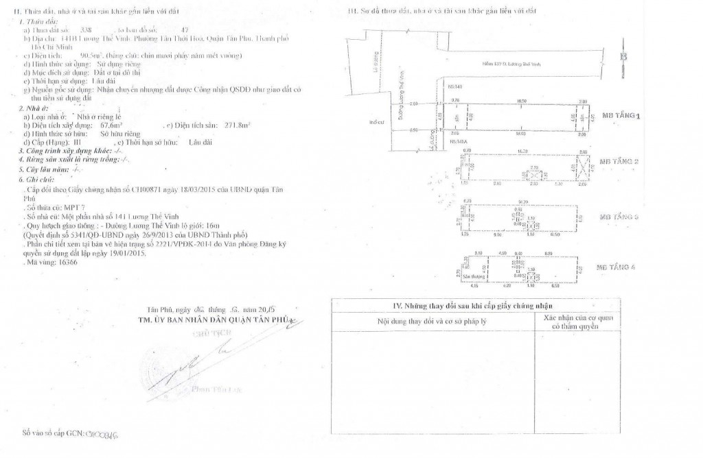 CC Bán nhà 3 tấm rưỡi đường Lương Thế Vinh, P. Tân Thới Hòa, Q. Tân Phú, Tp. HCM